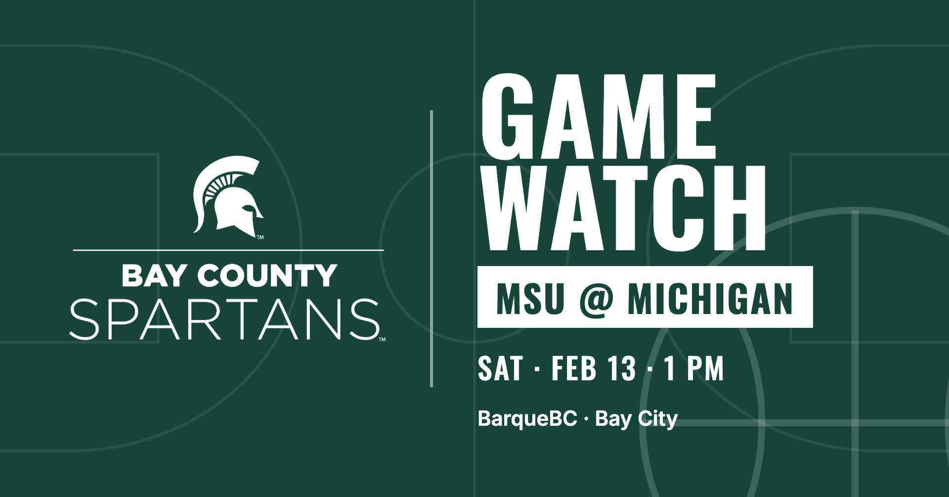 Bay County Spartans Game Watch: MSU at Michigan, Saturday, February 13, 1 p.m., at BarqueBC in Bay City